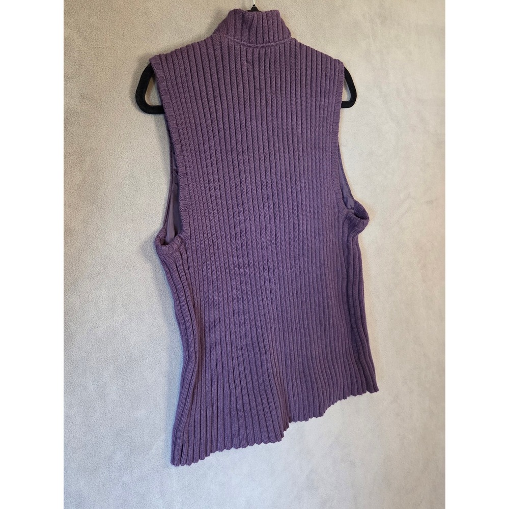 Christopher & Banks Purple Suede Knit Vest Women's XL Western Rustic Layering - Picture 6 of 13